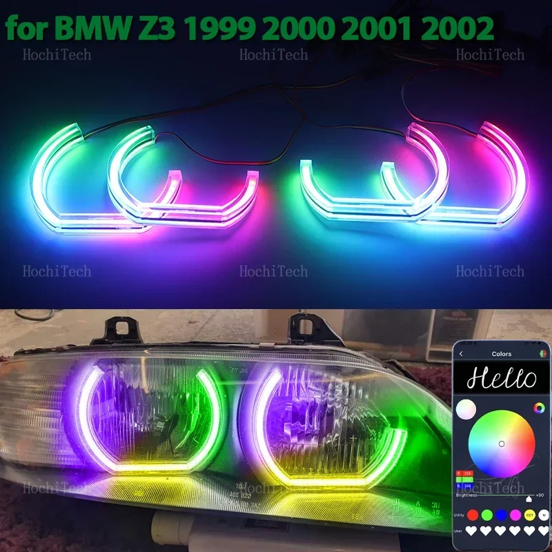 

Flowing multi-colored Ring Angel Eyes RGB New Style LED App control turn signal light for BMW Z3 1999 2000 2001 2002