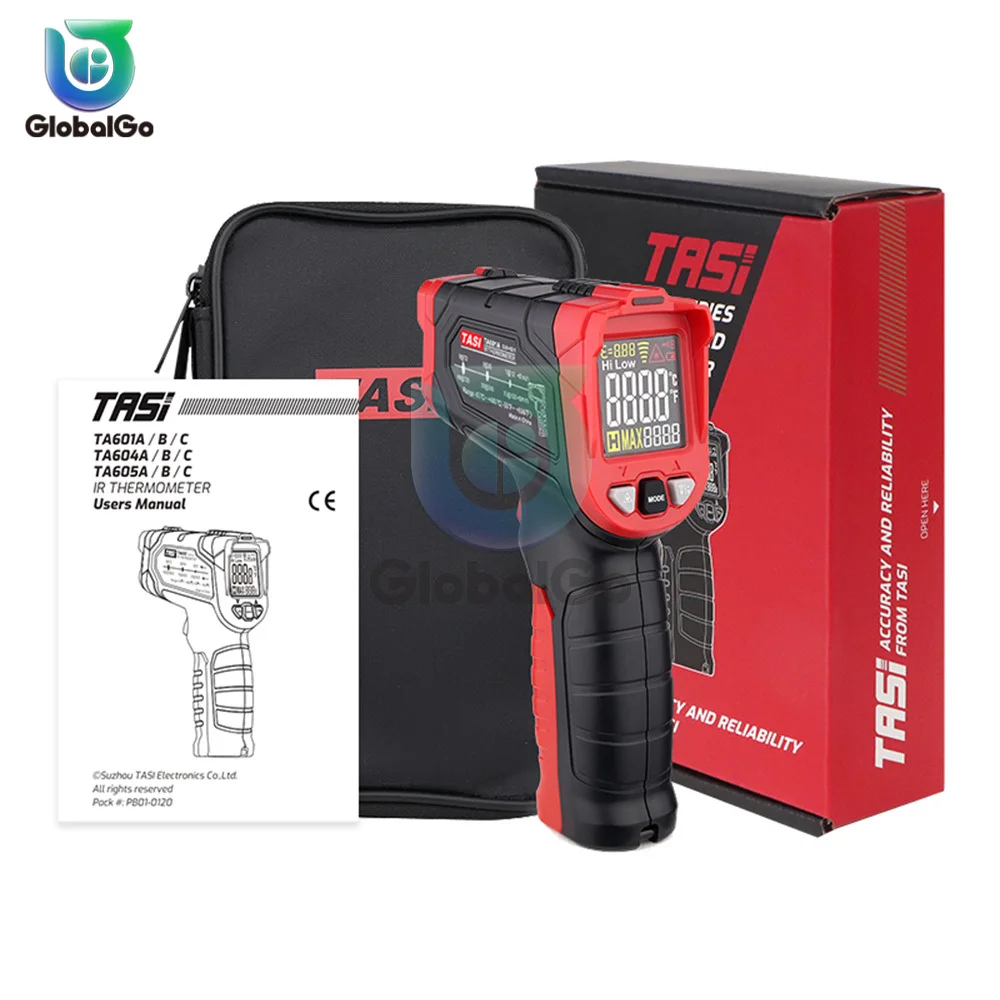 TASI TA601 Digital Infrared Thermometer Laser Temperature Meter Non-contact Pyrometer Imager Hygrometer IR Termometro -50-880℃