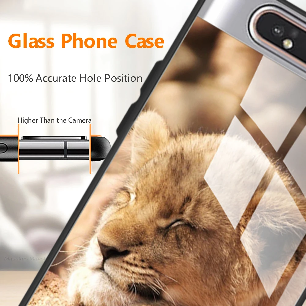 For Samsung A80 Case Tempered Glass Back Cover Phone Case For Samsung Galaxy A80 Cases for Galaxy A 80 A805F A805 bumper Fundas