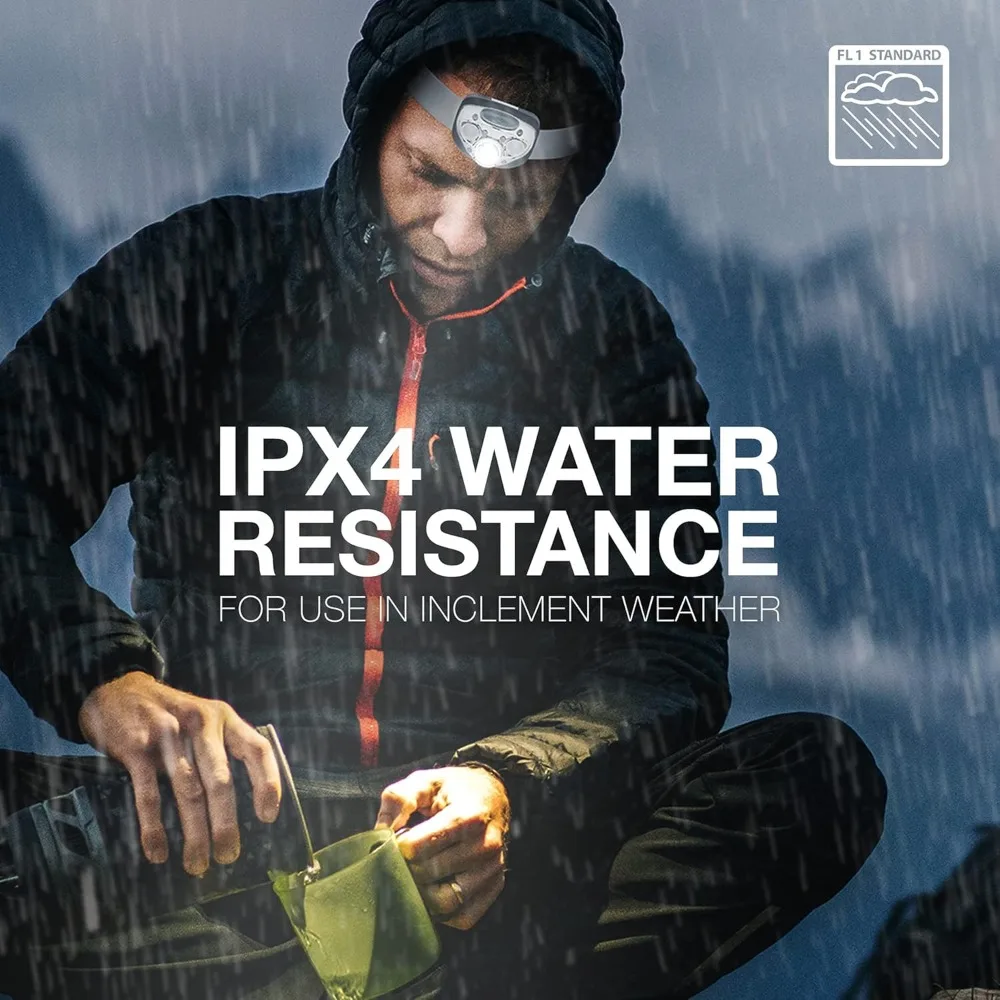 كشاف أمامي LED من إنرجايزر برو (عبوة من قطعتين)، مصابيح أمامية مقاومة للماء IPX4، مصباح رأس عالي الأداء للأماكن الخارجية والتخييم والجري،