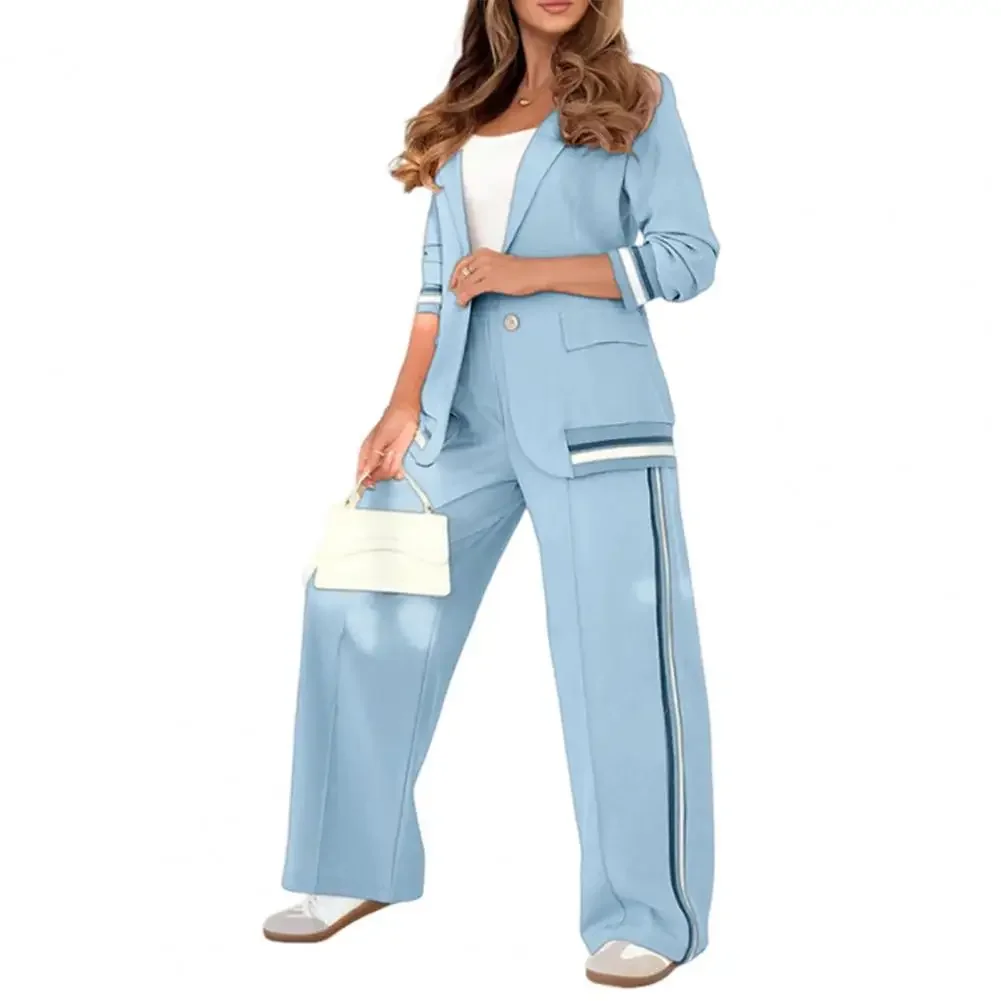 

2025 Striped Jacket + Sweatpants, Two-piece Set, Women's Spring Casual Bat Sleeve Sports Jacket Set, Wear Combination
