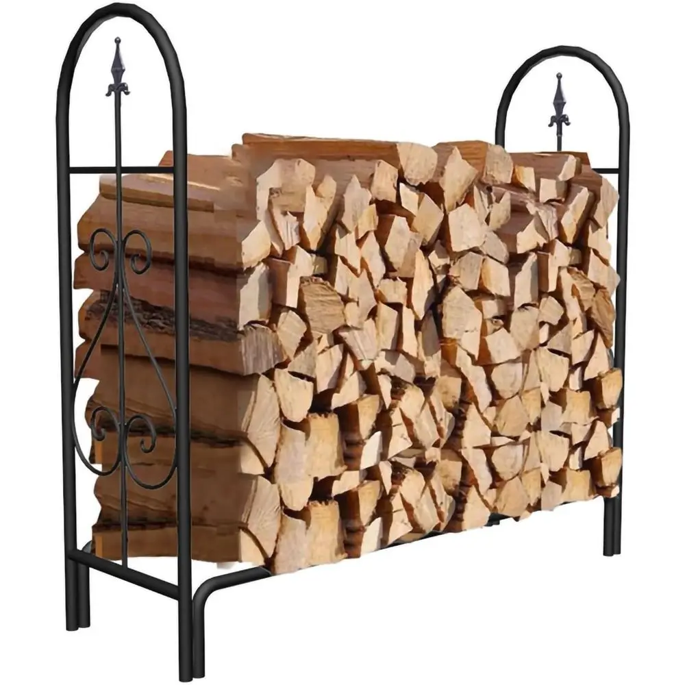 

Наружная трубчатая стальная деревянная стойка для хранения бревен для патио, террасы и камина