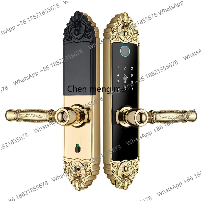 

Европейский деревянный дверной замок с функцией распознавания отпечатков пальцев для спальни, офиса, отеля, гостевого дома, с кодовым замком, европейский стандарт.