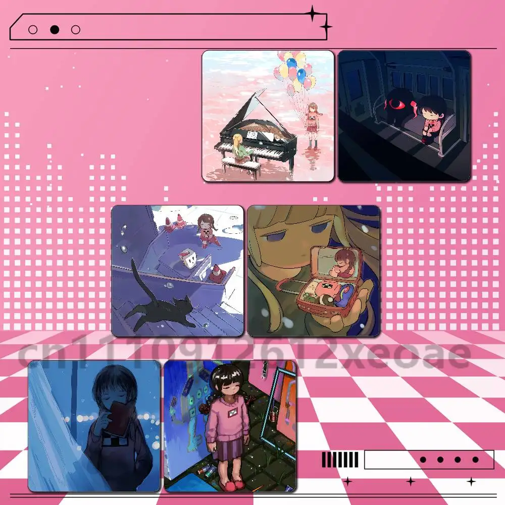 Yume Nikki game 2PCS Set PVC Fridge Magnet 55x55mm Square Magnetic Sticker for Kitchen Home Decor Gift