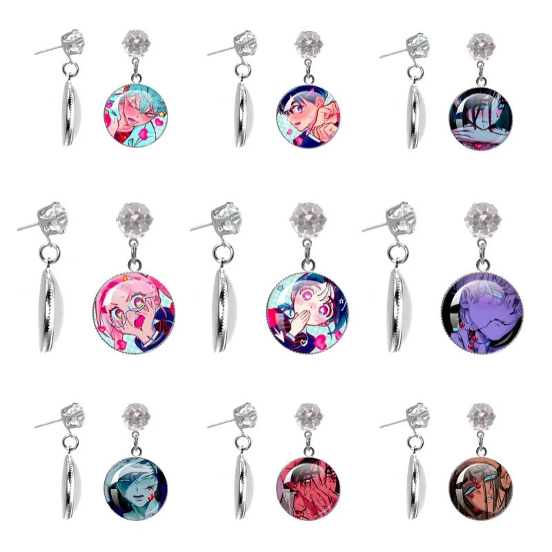Alien Stage Luka Ivan Till Mizi Hyuna Sua 20mm Hand made Round earring Glass Cabochon  Earring Decorations Jewelry For Women