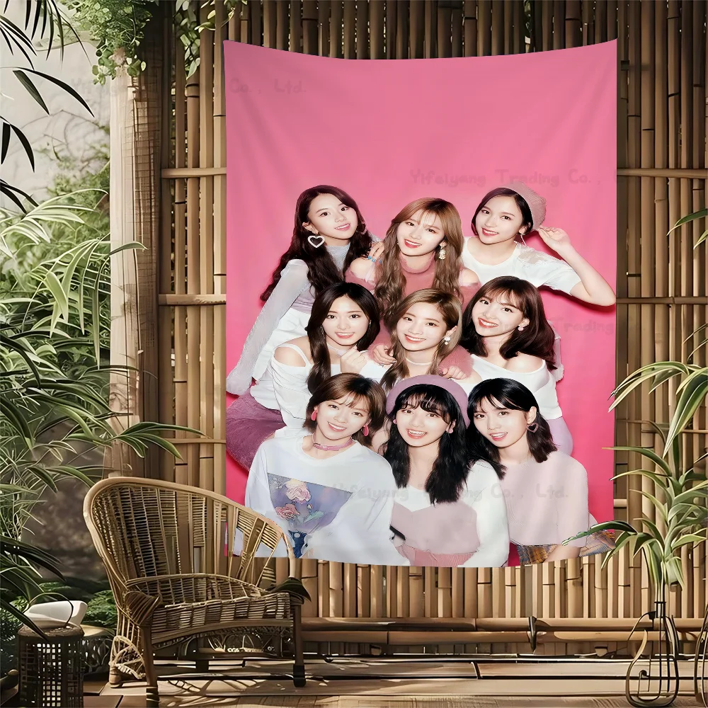 Kpop T-twice Cartoon Tapestry For Living Room Home Dorm Decor INS Home Decor