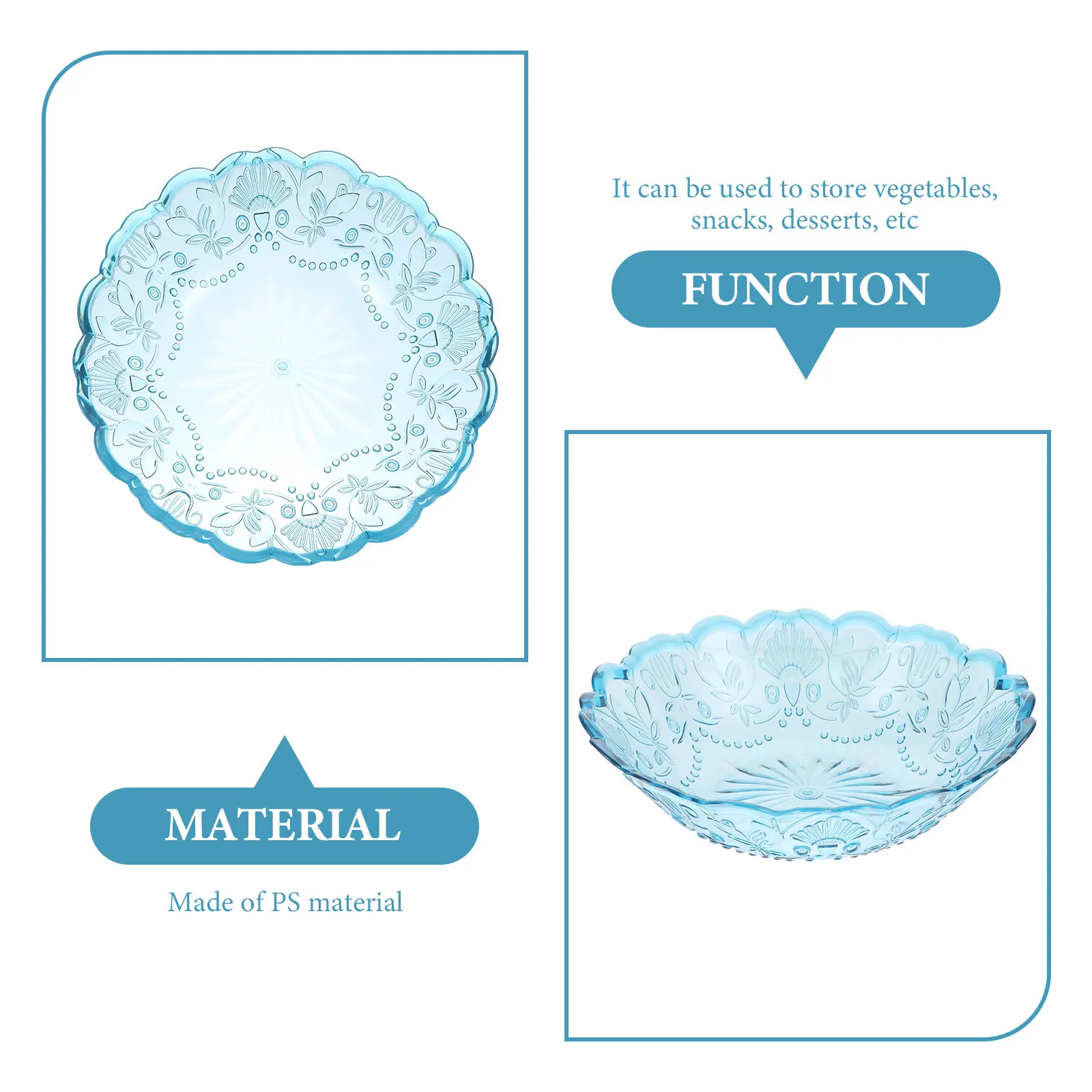 

Transparent Fruit Plate Irregular Shaped Food Tray Elegant Serving Dishes Crystal Dessert Plates Plastic Party Bowl Storage