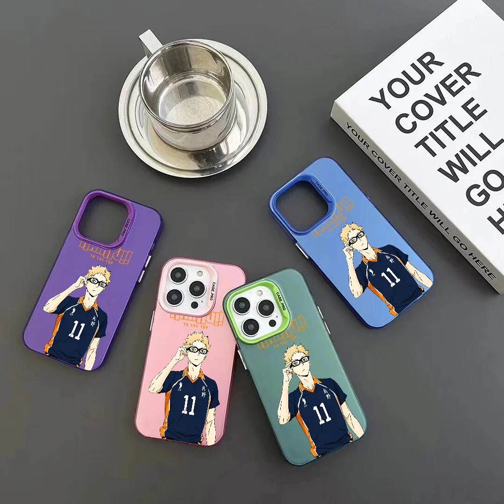 Kei Tsukishima Haikyuu Anime Phone Case IMD Color Silver Shell For IPhone 16 15 14 13 12 Pro Max Plus