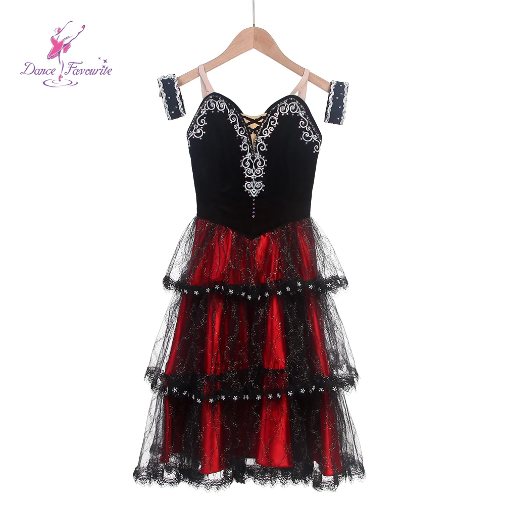 Dance Favourite Ballet Dance Costumes B24101 Long Romantic ballet Tutu Red Tulle Long Ballet Tutu Kitri Variation Tutu