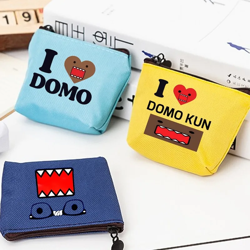 

Domo Kun Coin Pouch Unisex Kawaii Purse Cartoon Anime Pattern Printed Wallet Women Men Outdoor Portable Mini Purses Party Gifts