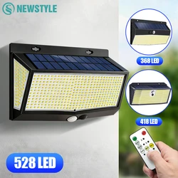 1/4PCS Solar Motion Sensor Lights Outdoor 528/418 LED Solar Flood Light Waterproof Garden Yard Patio Wall Security Lighting