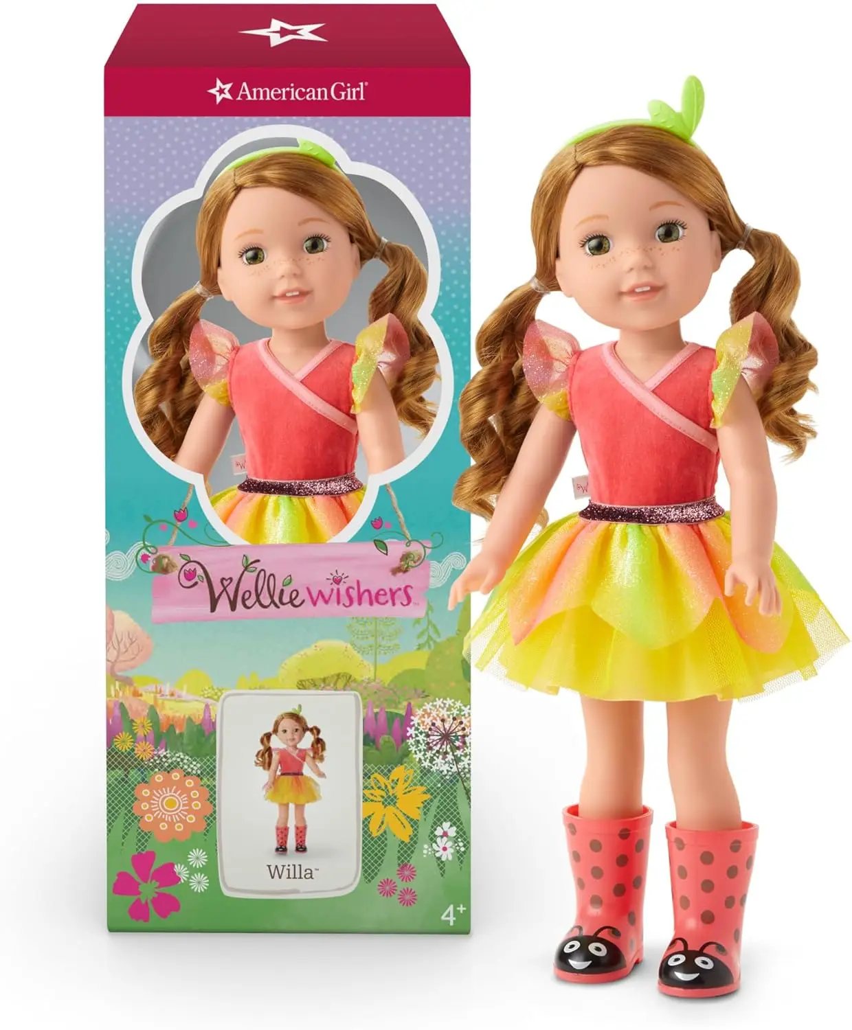 

14.5-inch Doll with Coral Leotard, Mesh Skirt, Headband, and Boots for Ages 4+