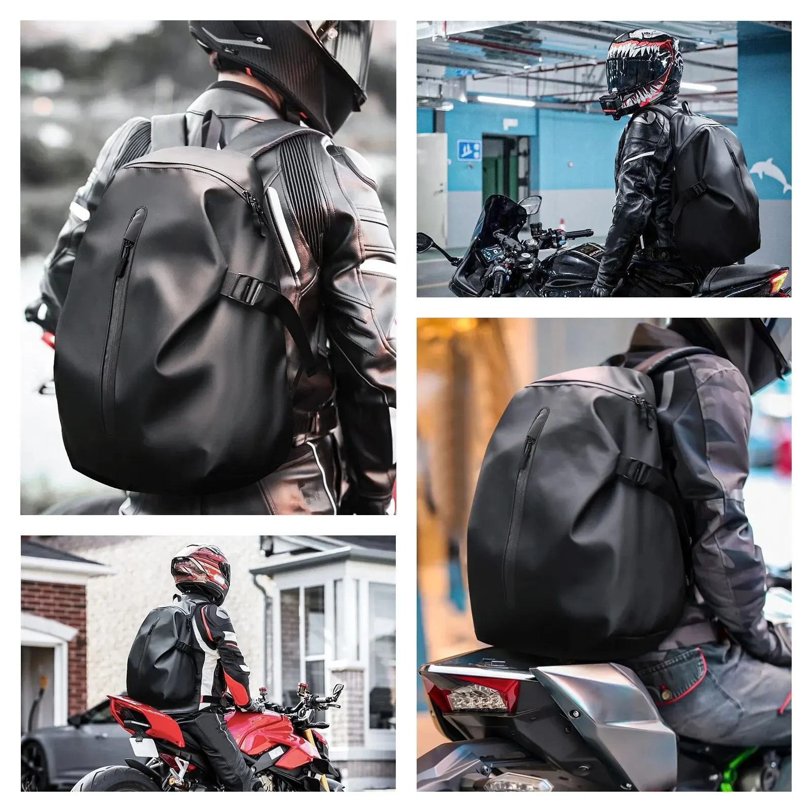 Likros Motorcycle Backpack Waterproof Foldable Helmet Backpack Men Travel Backpack Cycling Storage Bags Motorcycle Helmet Bag