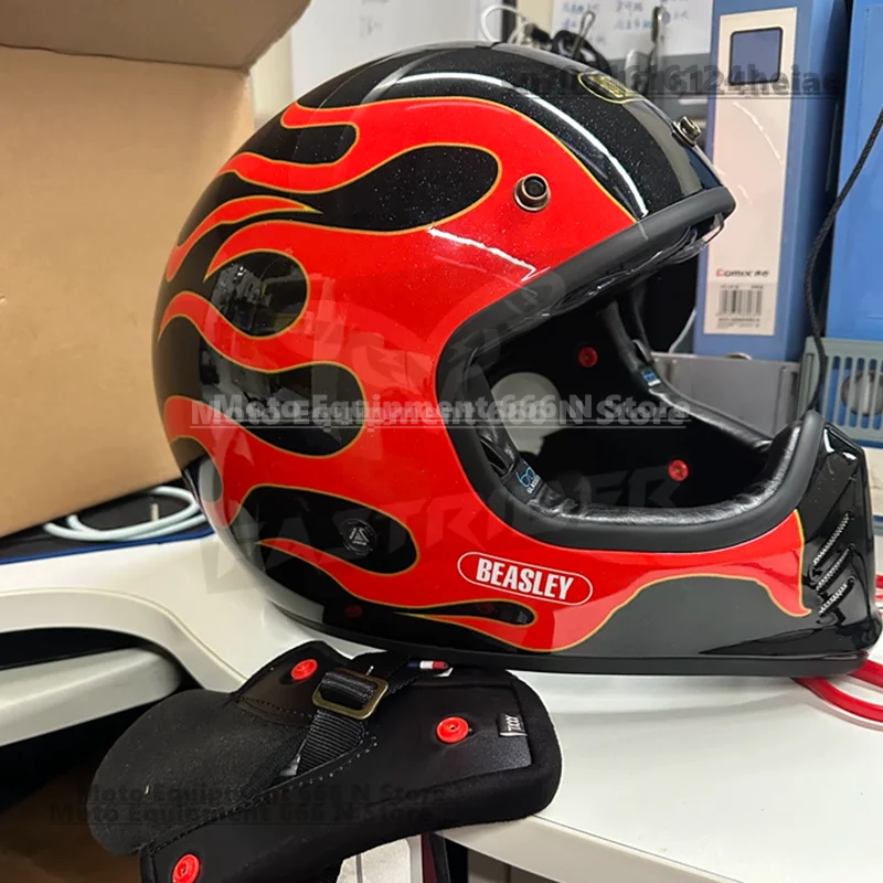BEASLEY motorcycle helmet locomotive retro full helmet men and women four seasons summer full helmet ECE DOT certification