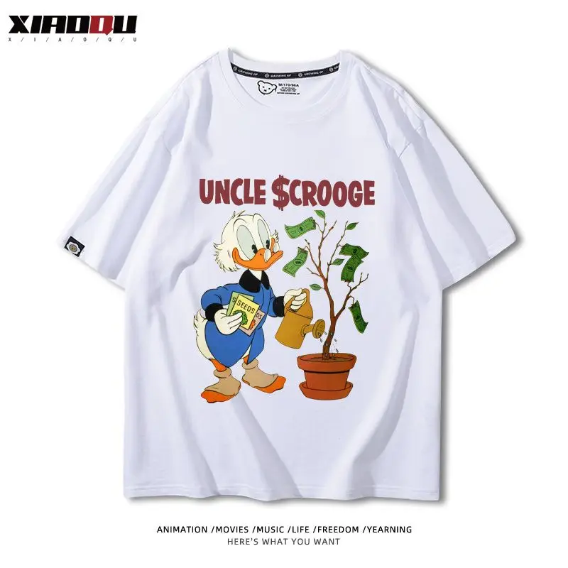 Disney Animation Donald Duck Gao Fei Joint Peripheral Short Sleeve Men's and Women's Summer Cotton Retro Versatile T-Shirt Tide