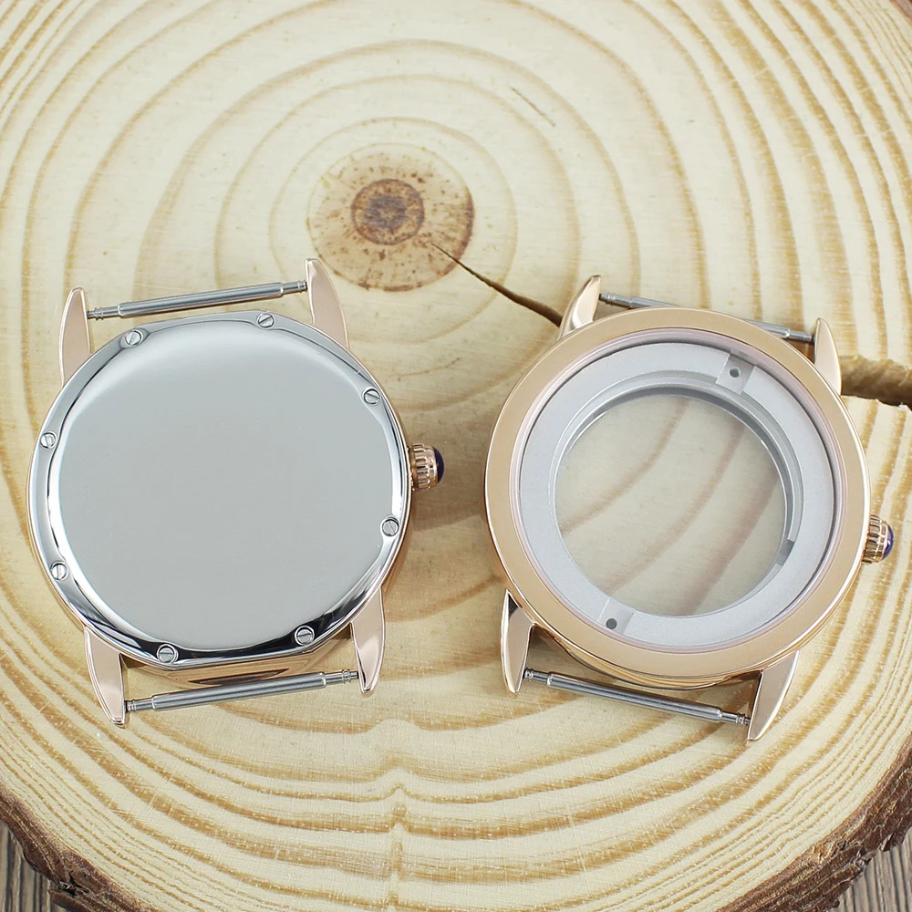 

42mm Women's Luxury Watch Cases Stainless Steel Sapphire Crystal Watches Accessories for Eta 2824 PT5000 34MM Dial Waterproof