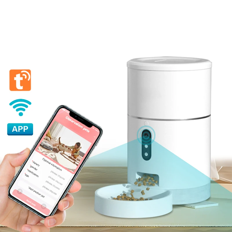 Automatic Pet Feeder Dispenser Smart WiFi Tuya App Control Cat Dog Pet Dry Food Dispenser Smart Pet Feeder WiFi