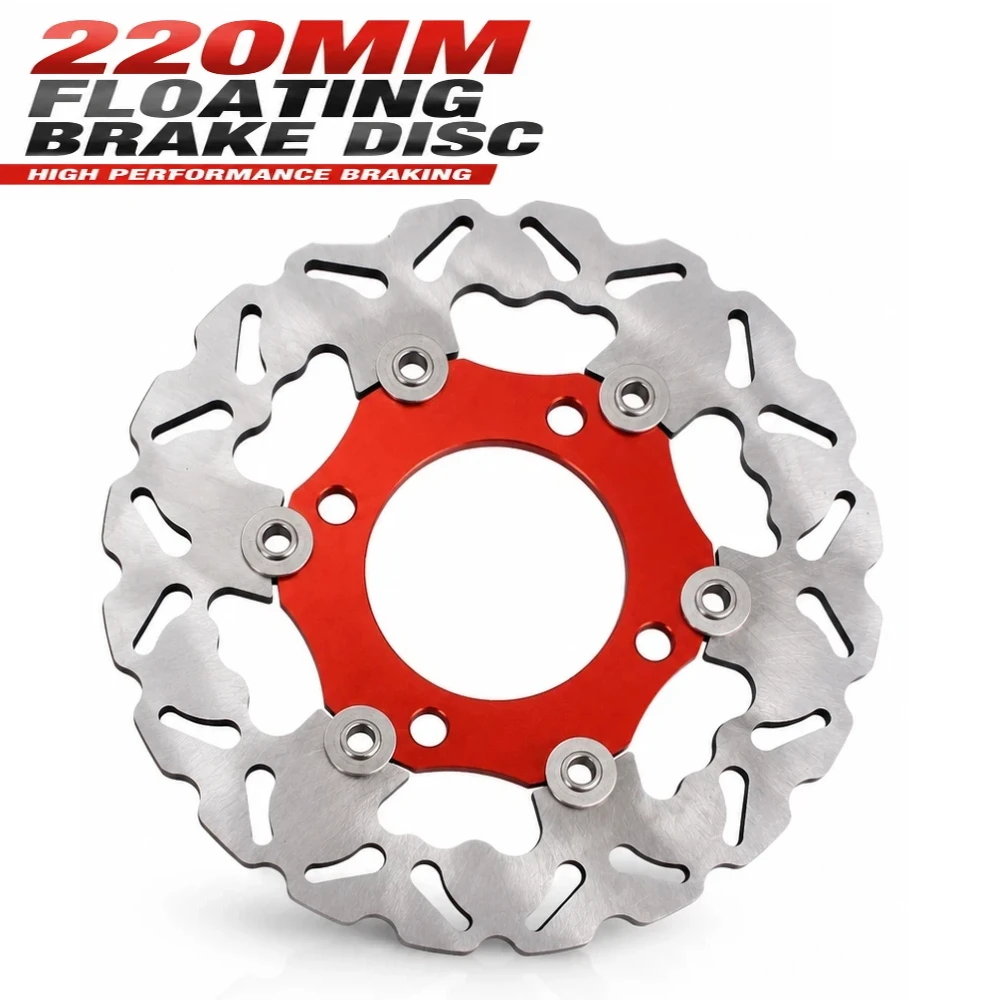 Motorcycle 220mm 4-Hole CNC Floating Brake Disc Powersports Parts For CRF50 Yamaha SSR Surron Bike ATV Pit Dirt Bike Accessories