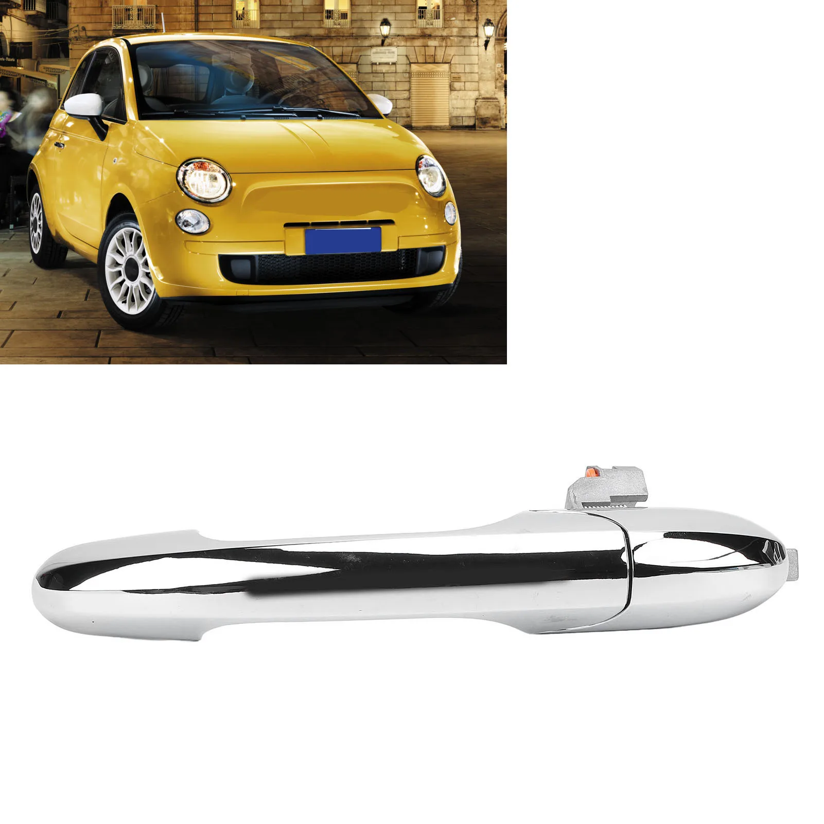 

Car Exterior Door Handle Chrome Stylish Look Smoother Grip High Strength Outer Outside Door Handle for 500 2012 to 2019 Front