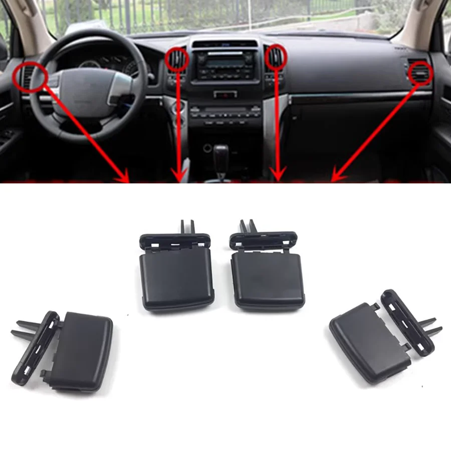 

Wooeight 4Pcs Front A/C Air Conditioning Outlet Panel Paddle Repair Kit Paddle Grille Blade Fit For Toyota Land Cruiser LC200