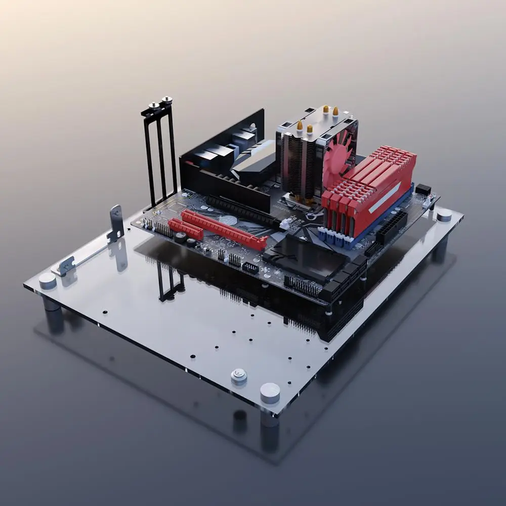 Imagem -02 - Open pc Case Test Bench Faça Você Mesmo Acrílico Computer Chassis Rack Suporte para Jogos Motherboards Atx Matx Itx Dissipação de Calor Atx