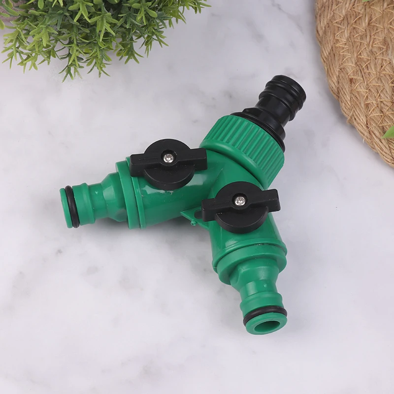 

1pc Garden Water Pipe Connectors Pipe Adapter Y Shape Hose Splitter Valve Three Way Plastic Valve With Switch