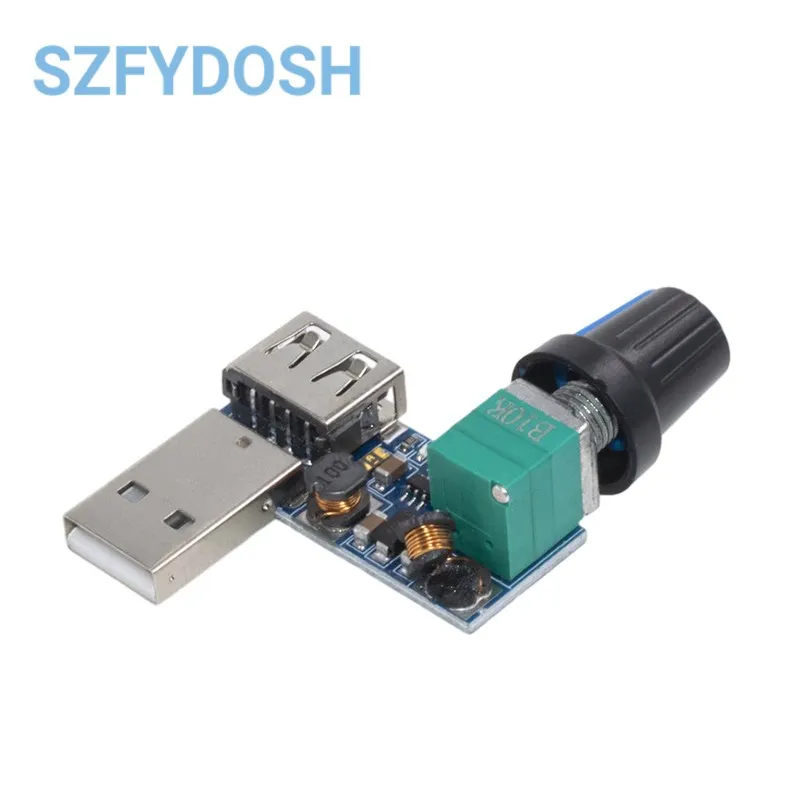 DC 5V USB Fan Stepless Speed Controller Regulator with Switch Speed Module Fan Governor Volume Regulator Board