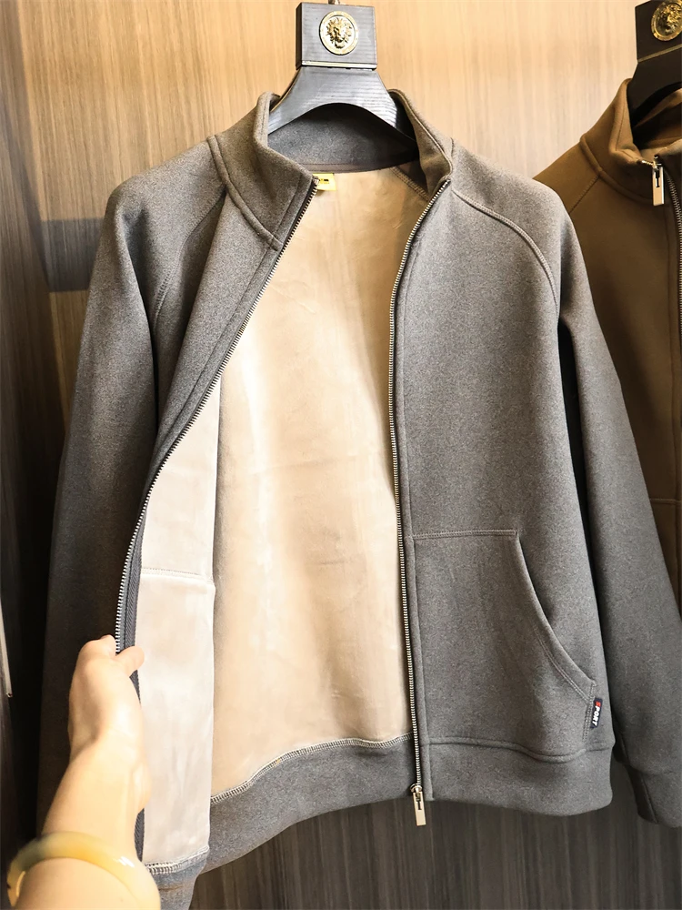 

Двусторонняя мужская повседневная куртка с воротником-стойкой Fce Thiened, ветрозащитная теплая осенне-зимняя верхняя одежда на молнии из полиэфирного волокна...