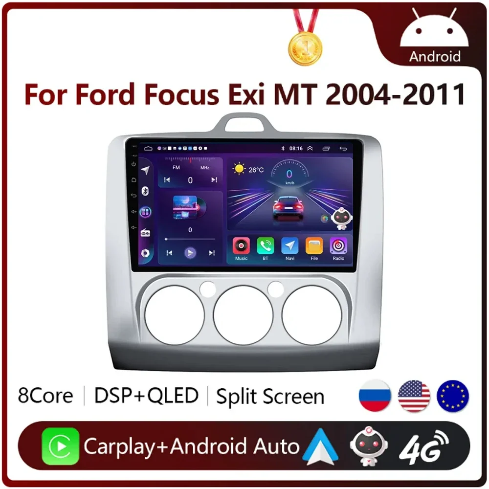 

Автомагнитола 2 din на Android, мультимедийный видеоплеер для Ford Focus 2 3 Mk2/Mk3 2004-2011, стерео, Carplay, Авторадио, GPS-навигация, DSP