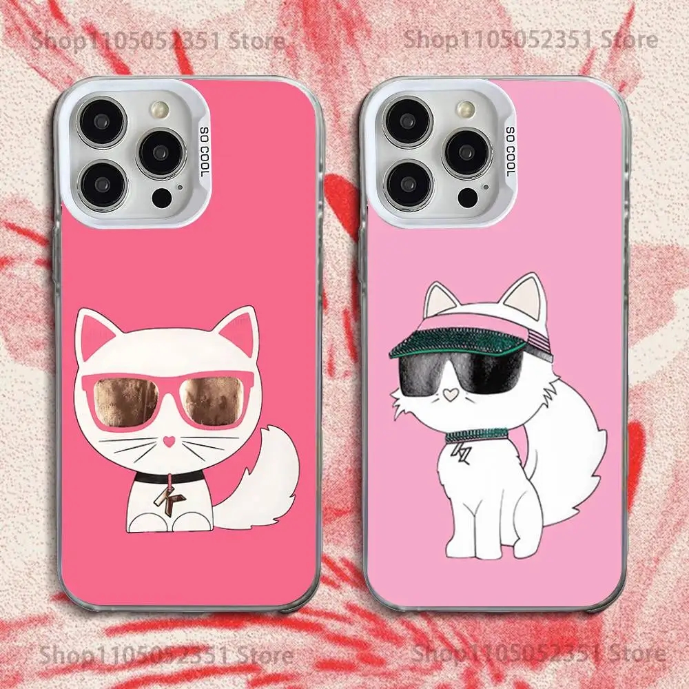 

Fashion COOL Cats Phone Case For iPhone 16,15,14,13,12,11,Pro,XS,Max,Plus,Mini,SE White Candy Matte Shockproof Cover