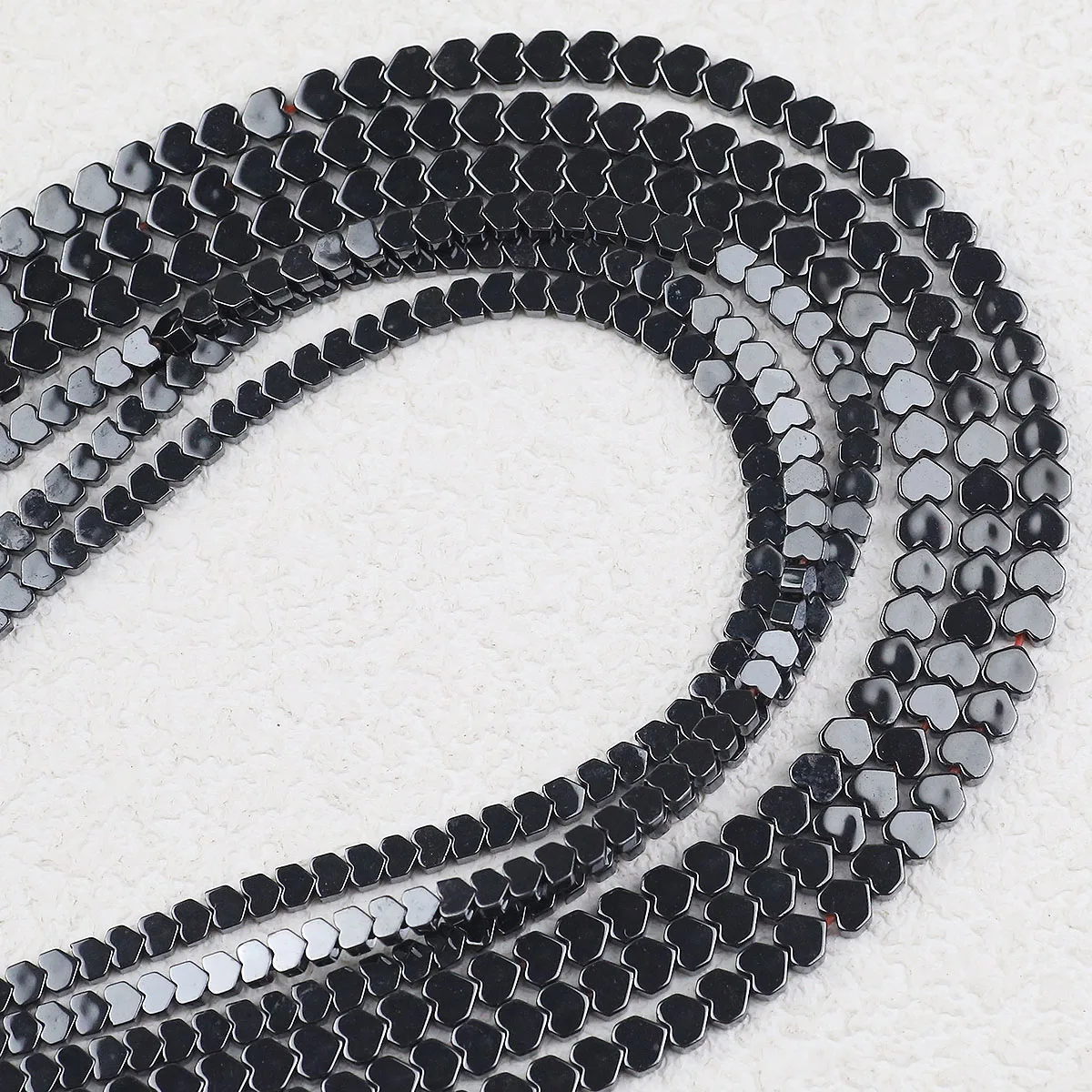 3/4MM Schwarz Hämatit Liebe Herz Natürliche Überzug Perlen Lose Für Schmuck Machen Armbänder Anhänger Halsketten DIY Zubehör