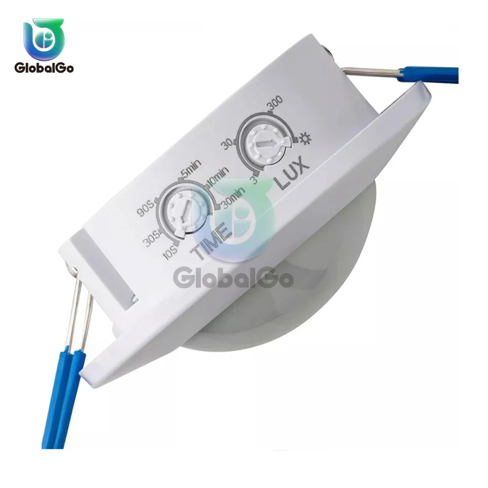 Interruptor de Sensor infrarrojo de cuerpo humano ajustable, AC220-240V, 500-1200W, 3-200LUX, Sensor automático de luz con sonda PIR