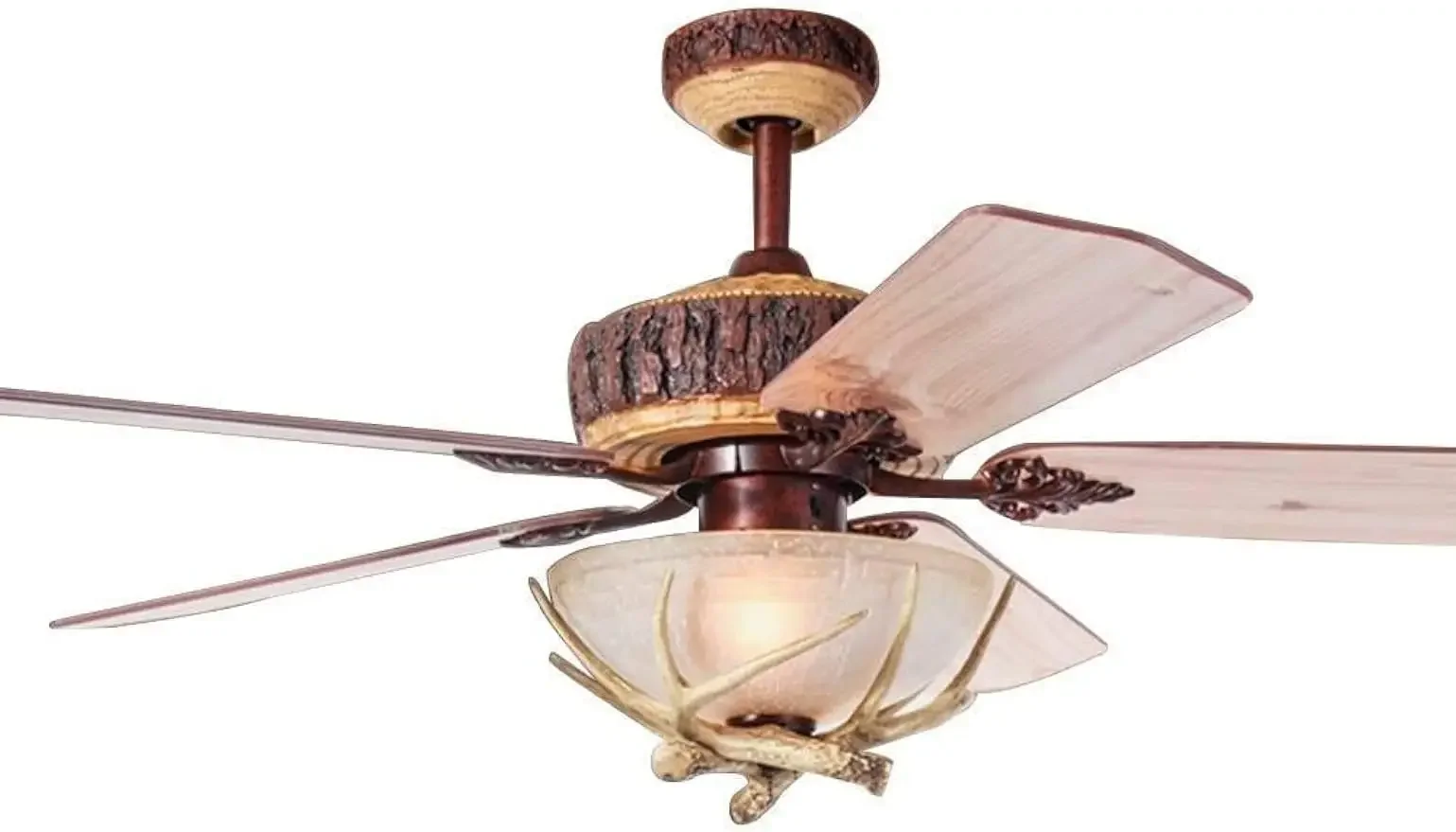 Morpholife Antler Rustic Ceiling Fan with Lights and Remote, Modern Chandelier Fan Light