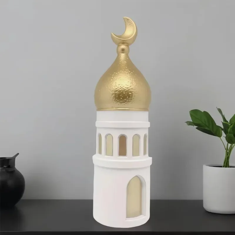 

Handmade resin mosque tower decoration Islamic culture decoration home office Ramadan decoration and display