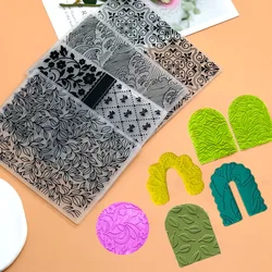 SNASAN Concave Convex Embossing Mold For Soft Pottery Polymer Clay DIY Earrings Pendants Jewelry Making 10.5x14.8cm