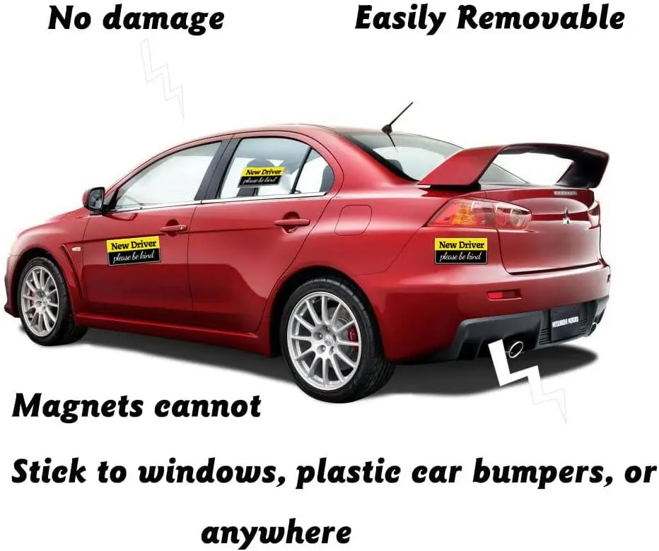 8 * 4 inch Student Driver Please Be Kind Sticker New Driver Warning Vehicle Bumper Labels Keep Your New Driver Safe Sticker 4pcs