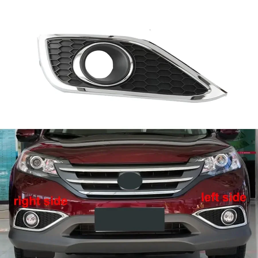 For Honda CRV CR-V 2012 2013 2014 Front Bumper Fog Light Frame Grill Cover Honeycomb Mesh mid-net Fogs lampshade with Plating