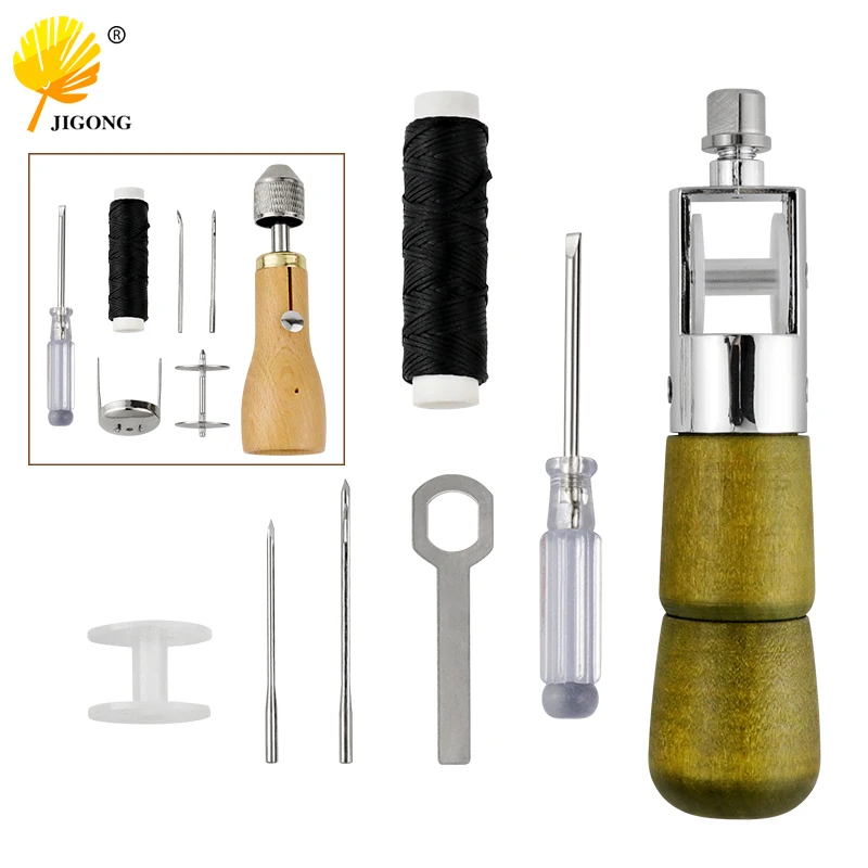 Handmade Leather Stitching Awl DIY Leather Craft Tool Waxed Thread Sewing Carving Repair Cowhide  Canvas Saddlery