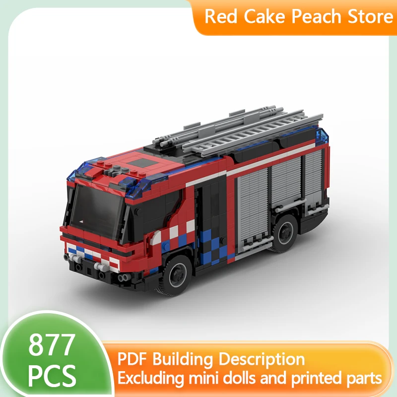 

City Service Car Model MOC Building Bricks RT Hybrid Fire Truck Modular Technology Gifts Holiday Assemble Children Toys Suit