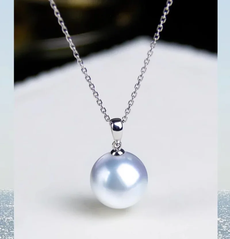 New Charming 12-13mm Sea White Pearls Round Pearl Fine Jewelry Party Gifts Free Shipping for Female 925 Sterling Silver