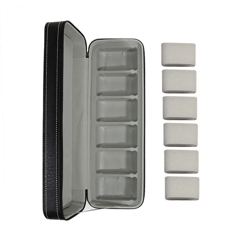 السفر الغبار جزءا لا يتجزأ من صندوق ساعة سستة المحمولة بو الجلود حقيبة للتخزين ساعة عرض صندوق للرحلات والهدايا #6