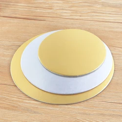 Diameter 10-33CM Available Circle Cardboard Base Golden or Silvery Coated Round Cake Board Cake Decorating Supplies Dessert Tray