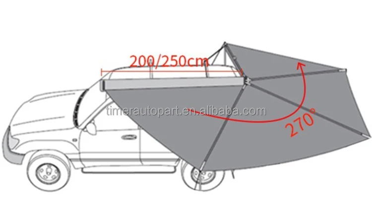 

Customized 270 Degree Freestanding Awning Light Canopy Tent for Car Side Camping Waterproof Portable Fan Shaped Legless Car