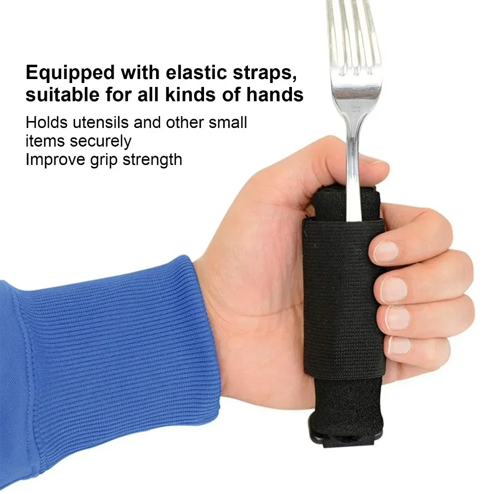 Portable Elastic Eating Assistance Cuff Spoons Forks Knifes Fixing for Patients Elderly Disabled Aids Utensil Cuff Holder Straps