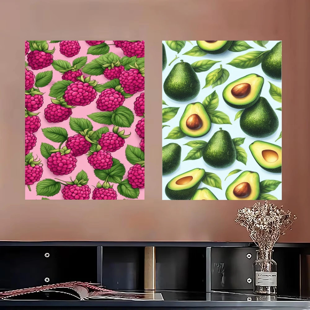Mosaic Raspberry Avocado Fruit Still Life Full Round/Square DIY Diamond Painting Wall Decor for Living Room Gift Frameless
