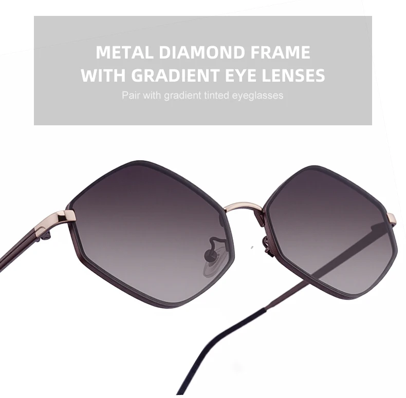 Kleine Rahmen Hexagon Punk Sonnenbrille Frauen 2026 Luxus Marke Vintage Retro Polygon Sonnenbrille Für Damen UV400 Schutz Shades – Detail 8