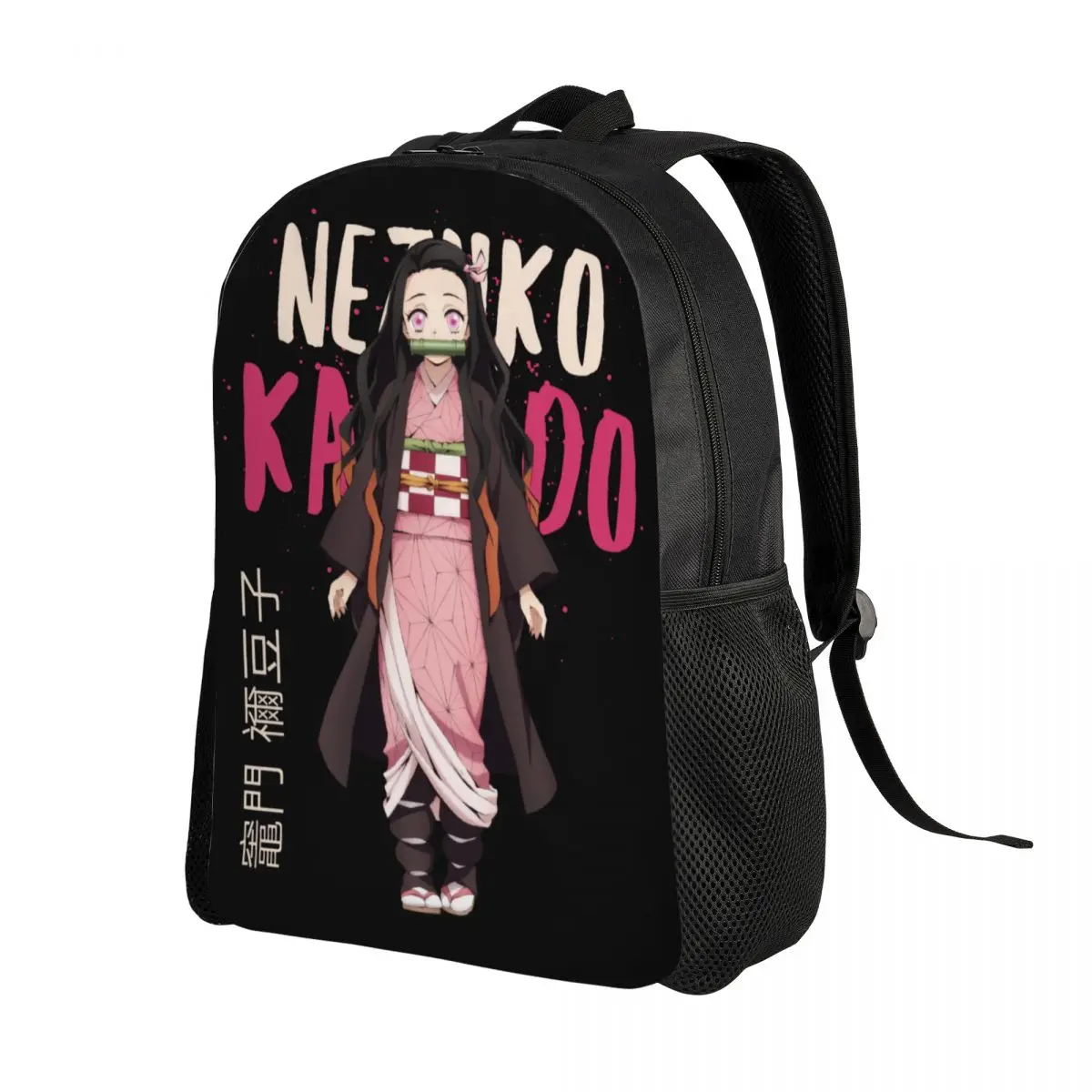 Mochila de viaje Nezuko Kamado Demon Slayer para hombres y mujeres, bolsa de libros para computadora escolar, bolsas de día para estudiantes universitarios, Kimetsu no Yaiba