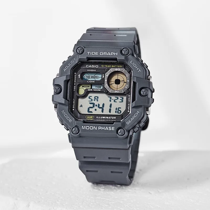 Casio WS-1700H-1AVDF Marine Sports Digital Watch, Tide Graph Moon Phase 10-Year Battery 100M Water Resistant for Men Outdoor