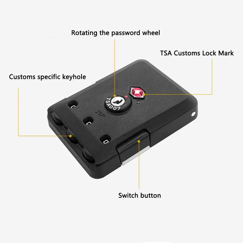 TSA Customs Password Lock Multi-purpose 3-digit Combination Lock  For Travel Luggage Suitcase Anti-Theft Code Padlock