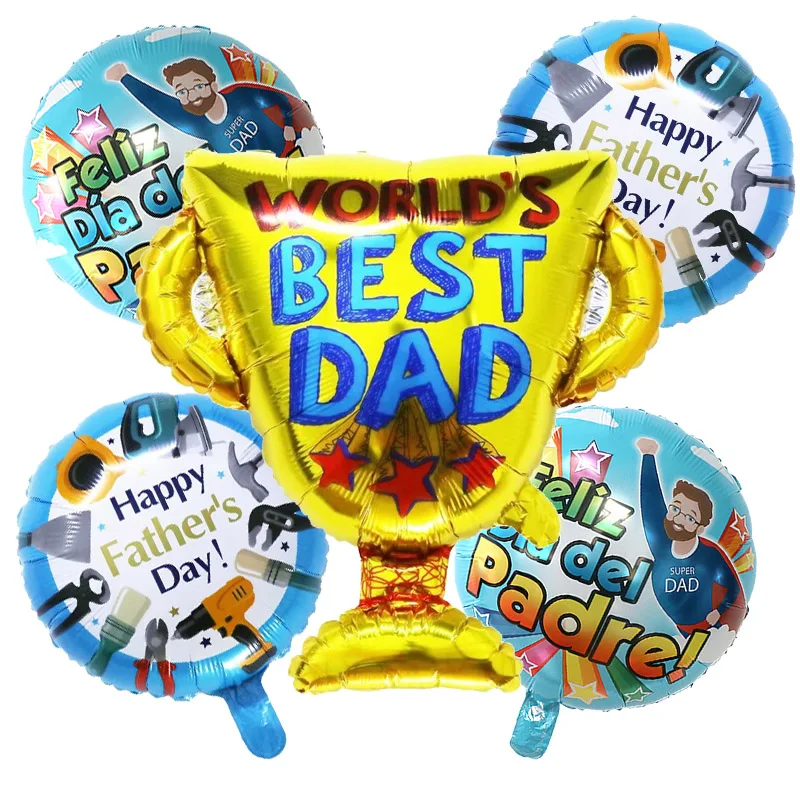 1 مجموعة الإسبانية عيد الأب سعيد احباط بالونات الهيليوم الإنجليزية أفضل أبي الكأس الأم الطرف الديكور الهواء Globos لوازم هدية
